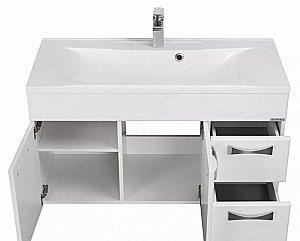 Тумба с раковиной Акватон Диор/Премьер М 100 белая глянцевая для ванной в интернет-магазине Sanbest