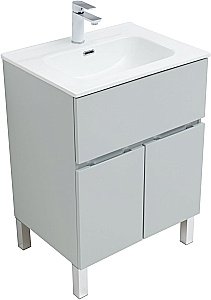 Тумба с раковиной Aquanet Алвита New 277548 60 серый для ванной в интернет-магазине Sanbest