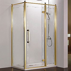 Душевой уголок Azario Ontario 120x90 стекло прозрачное с узором/профиль золото правый купить в интернет-магазине Sanbest