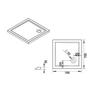 Душевой поддон Vincea VST-5AS-8080 80х80 белый купить в интернет-магазине Sanbest