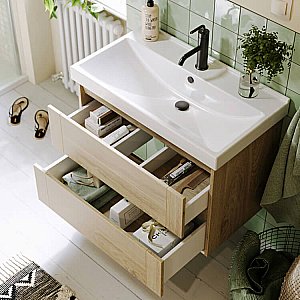 Тумба с раковиной Aqwella Astrid 80 AST0108 дуб давос для ванной в интернет-магазине Sanbest