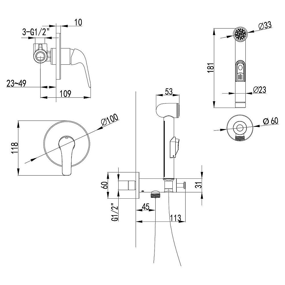 Гигиенический душ Lemark Plus Advance LM1219C купить в интернет-магазине сантехники Sanbest