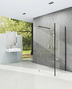 Душевое ограждение Ravak WALK-IN CORNER 120x90 стекло прозрачное/профиль черный купить в интернет-магазине Sanbest