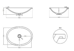 Раковина врезная снизу столешницы Salini MAREA 11 1802211M 55 из искусственного камня S-Stone, белая матовая купить в интернет-магазине Sanbest