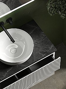 Тумба с раковиной Sancos SNOB R 80 со столешницей, белая матовый для ванной в интернет-магазине Sanbest