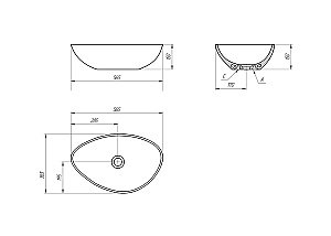 Раковина накладная Cersanit MODUO 57 63571 белая купить в интернет-магазине Sanbest