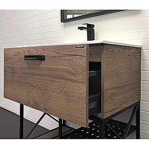 Тумба с раковиной Comforty Бредфорд 00-00008074 75 дуб темный для ванной в интернет-магазине Sanbest
