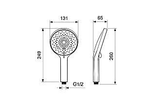 Душевая лейка Aquatek ЛУГАНО AQ2201BGM оружейная сталь купить в интернет-магазине сантехники Sanbest