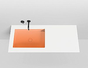 Раковина врезная снизу столешницы Salini MAREA 14 1802214MF 60 из искусственного камня S-Stone, матовая, цвет по RAL полностью купить в интернет-магазине Sanbest