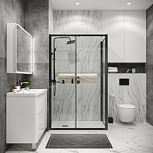 Душевой уголок Grossman Cosmo 140х100 120.K33.02.1410.42.00 стекло прозрачное/профиль графит сатин купить в интернет-магазине Sanbest