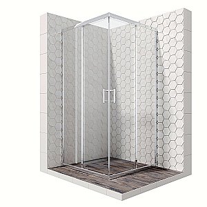 Душевой уголок Ambassador Kingston 14011103 100x100 стекло прозрачное/профиль хром купить в интернет-магазине Sanbest