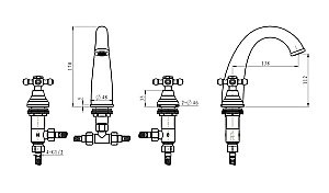 Смеситель для раковины Boheme Cristal 317-CRST купить в интернет-магазине сантехники Sanbest