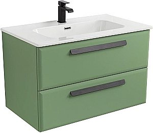 Тумба с раковиной Cezares ECO-CER-N 80 ECO-CER-N-800-2C-SO-PS-P фисташковый софт для ванной в интернет-магазине Sanbest