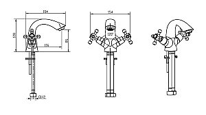 Смеситель для раковины Boheme Crystal 311-CRST бронза купить в интернет-магазине сантехники Sanbest
