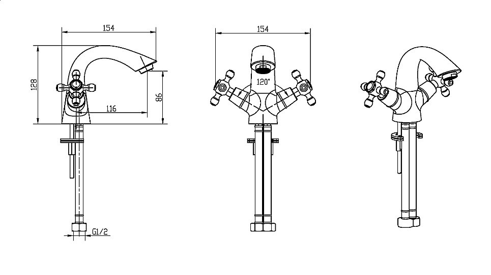 Смеситель для раковины Boheme Crystal 311-CRST бронза купить в интернет-магазине сантехники Sanbest