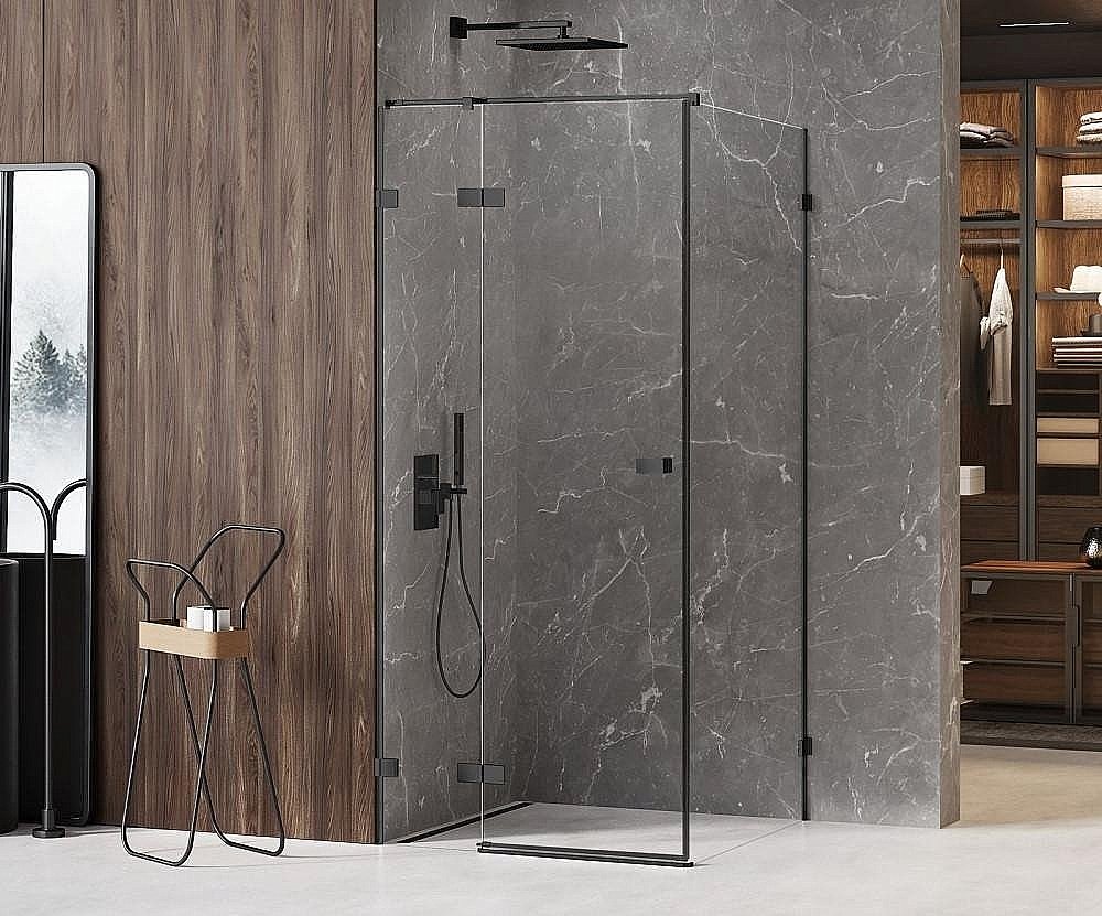 Душевой уголок NEW TRENDY AVEXA BLACK 100x70 стекло прозрачное/профиль черный купить в интернет-магазине Sanbest