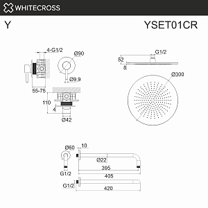 Душевая система WhiteCross Y YSET01CR хром купить в интернет-магазине сантехники Sanbest