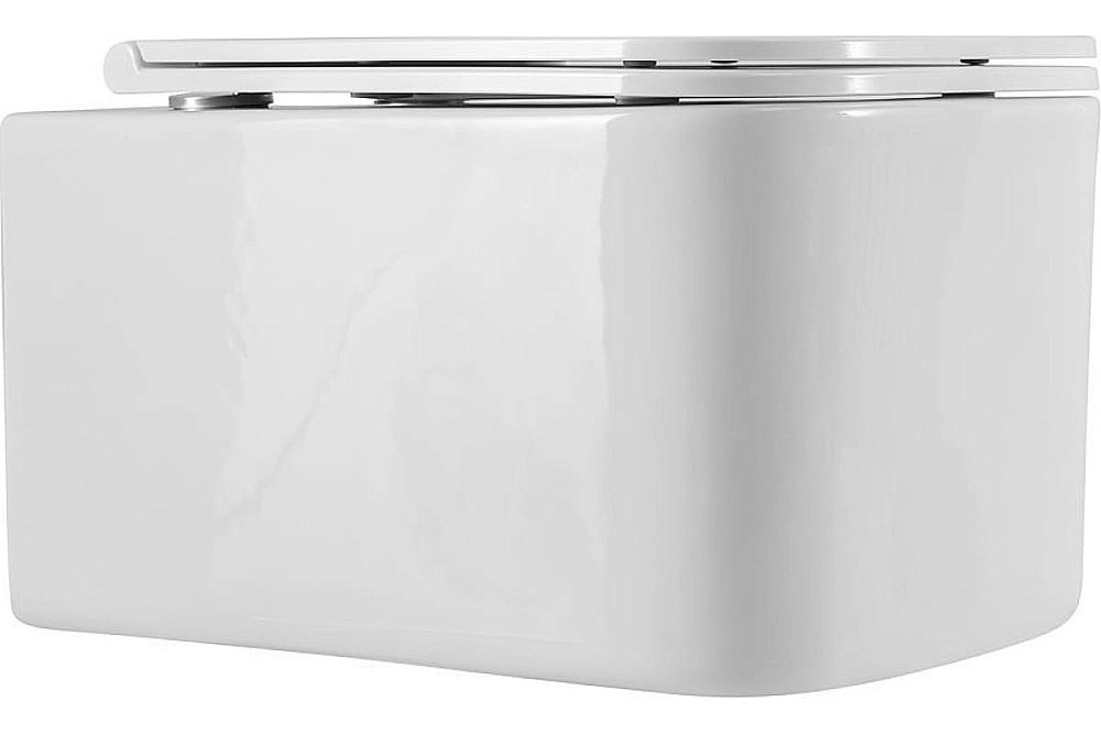 Унитаз подвесной Art&Max LATINA AM215CHR/SC белый, с сиденьем микролифт, безободковый купить в интернет-магазине Sanbest