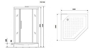 Душевая кабина Niagara Luxe NG-7717GBK 100x100 золото купить в интернет-магазине Sanbest