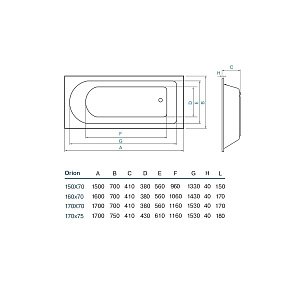 Ванна акриловая Koller Pool Orion 150x70 купить в интернет-магазине Sanbest