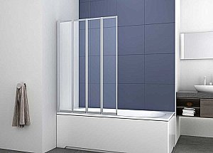 Шторка для ванны Vincea VSB-31100CL 100х140 стекло прозрачное/профиль хром купить в интернет-магазине Sanbest