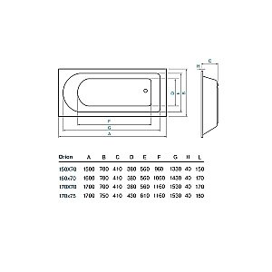 Ванна акриловая Koller Pool Orion 150x70 ORION150X70 белая купить в интернет-магазине Sanbest