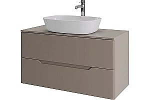 Тумба с раковиной Orange Line 100 Li-100TuLMDF+B08-500W латте/белый для ванной в интернет-магазине Sanbest