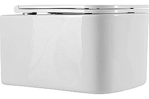 Унитаз подвесной Art&Max LATINA AM215CHR/SC белый, с сиденьем микролифт, безободковый купить в интернет-магазине Sanbest