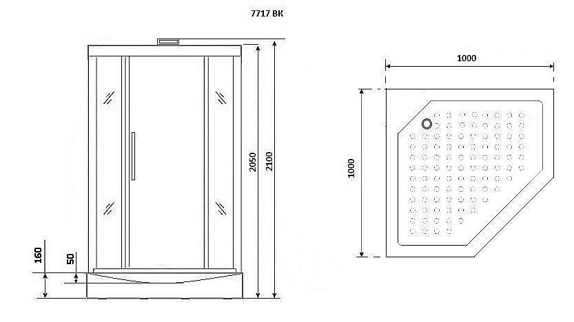 Душевая кабина Niagara Luxe NG-7717GBK 100x100 золото купить в интернет-магазине Sanbest