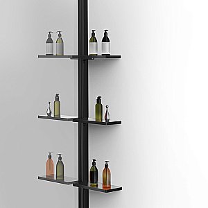 Душевая перегородка Vincea Walk-In VSW-1HWS100MRB 100 профиль черный/стекло зеркальное купить в интернет-магазине Sanbest