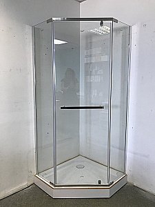 Душевой уголок CeruttiSpa Chika 90x90 CHIKA ZP91T стекло прозрачное/профиль хром купить в интернет-магазине Sanbest