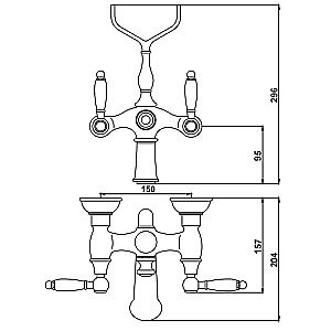 Смеситель для ванны Kaiser Vincent 31022-1 купить в интернет-магазине сантехники Sanbest