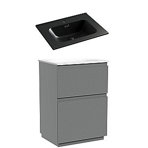 Тумба с раковиной Sancos FOLK Floor FL60FES/CN7001MB 60 Ergraut soft для ванной в интернет-магазине Sanbest