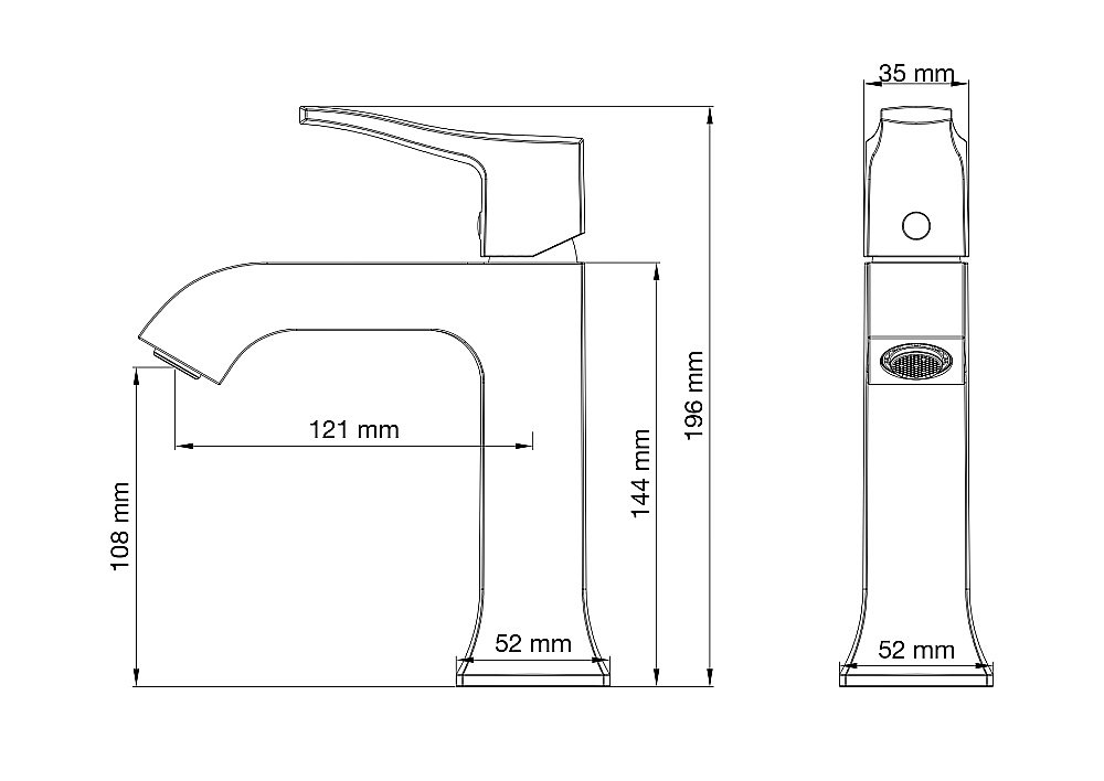 Смеситель для раковины WONZON & WOGHAND FLEX WW-88018072-CR хром купить в интернет-магазине сантехники Sanbest