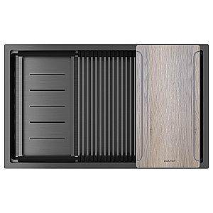Кухонная мойка Paulmark Next-Multi Sink 74 PM787445-L-GM вороненая сталь купить в интернет-магазине сантехники Sanbest