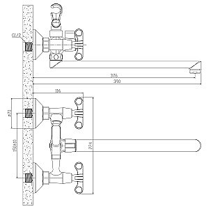 Смеситель для ванны Rossinka RS42-80 купить в интернет-магазине сантехники Sanbest