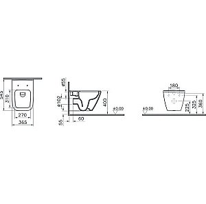 Унитаз Vitra INTEGRA SQUARE 9856B003-7206 безободковый с инсталляцией, с крышкой микролифт купить в интернет-магазине Sanbest