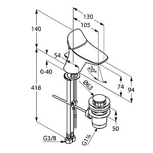 Смеситель для раковины Kludi Ambienta 530290575 купить в интернет-магазине сантехники Sanbest
