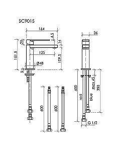 Смеситель для раковины Sancos Studio SC9015CH хром купить в интернет-магазине сантехники Sanbest