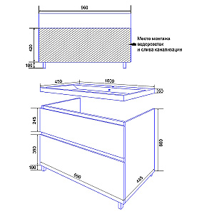 Тумба с раковиной Azario Viola 100/2Н CS00097145 фисташковая для ванной в интернет-магазине Sanbest