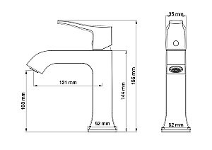 Смеситель для раковины WONZON & WOGHAND FLEX WW-88018072-CR хром купить в интернет-магазине сантехники Sanbest
