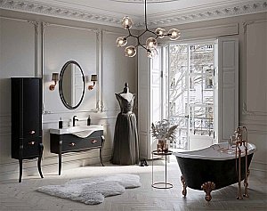 Тумба с раковиной Aqwella Borgia 115 BOR0111 черная для ванной в интернет-магазине Sanbest