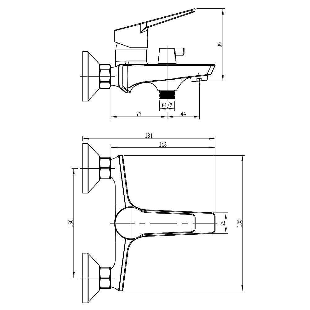 Смеситель для ванны Loranto INESSA LR30287001 Хром купить в интернет-магазине сантехники Sanbest
