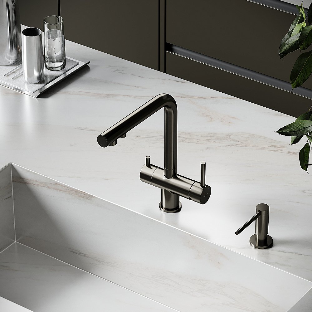 Смеситель для кухни Sancos Foster SC4014GG вороненая сталь купить в интернет-магазине сантехники Sanbest