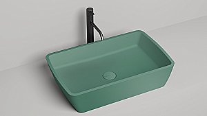 Раковина накладная Salini GLORIA 11 1102212MF 65 из искусственного камня S-Stone, матовая, цвет по RAL полностью купить в интернет-магазине Sanbest