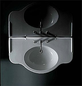 Консоль с раковиной GLOBO Paestum PA075.BI 110 с 3 отверстиями для ванной в интернет-магазине сантехники Sanbest