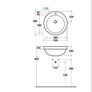 Раковина GLOBO Lavabi d'arredamento SAP50.BI*1 50 купить в интернет-магазине Sanbest