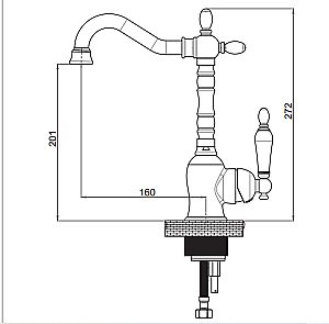 Смеситель для раковины GPD Retro Colored MTL180-B купить в интернет-магазине сантехники Sanbest