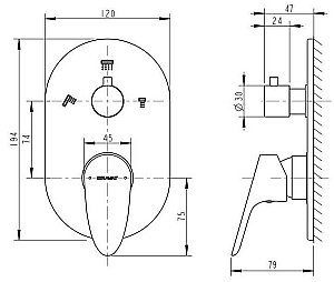 Смеситель для душа Bravat DROP P69190C-RUS купить в интернет-магазине сантехники Sanbest