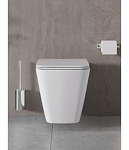 Унитаз подвесной с инсталляцией Agger ATI04100+APB244 белый, с крышкой микролифт, безободковый, с черной матовой кнопкой купить в интернет-магазине Sanbest